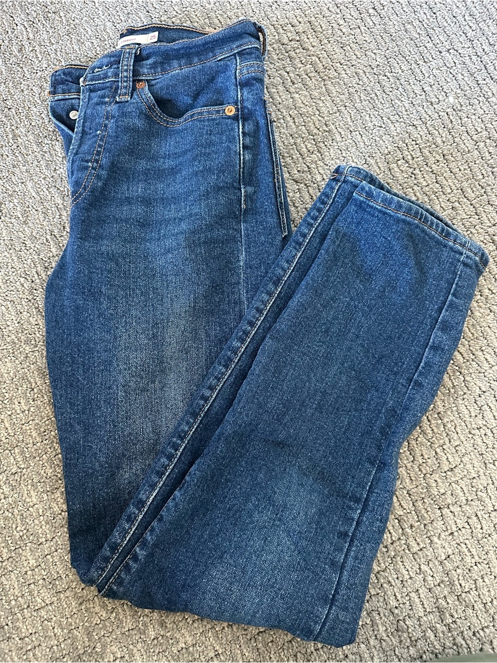 Levi's Indigo Blue Wedgie Straight Jeans